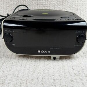 Sony Dream Machine ICF-CD815 FM AM CD Clock Radio Dual Alarm Black White Works!